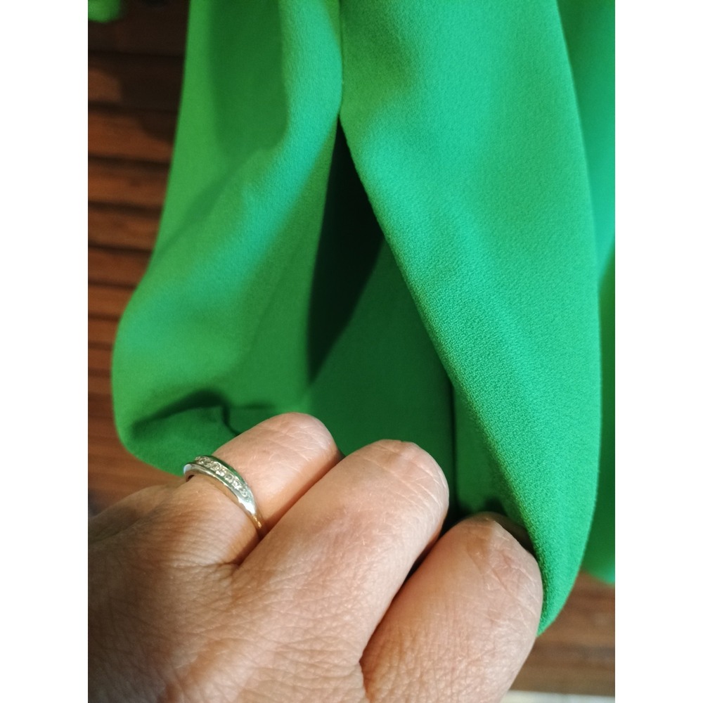 Trina Turk Kelly Green Pipkin Dress 3/4 Sleeve Shift Pockets Career Size Med - Picture 4 of 5
